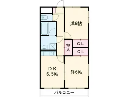 アスティー南田園(2DK/3階)の間取り写真