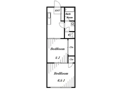 高根マンション(2K/3階)の間取り写真