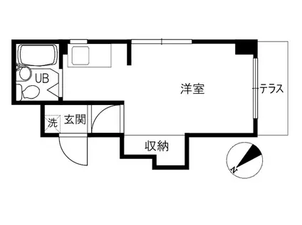 ジュネス天神(ワンルーム/1階)の間取り写真