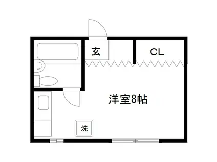 チェリーハイツ(ワンルーム/1階)の間取り写真