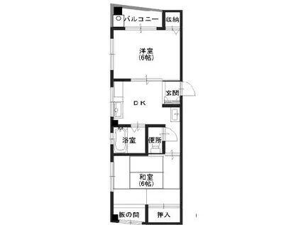 コマツマンション(2DK/2階)の間取り写真
