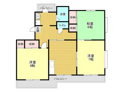 イナトピア(3DK/1階)の間取り写真