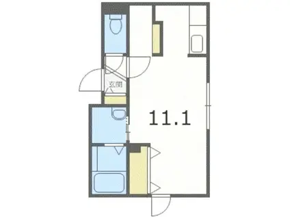 チリエージョ フィオーレ(1K/2階)の間取り写真