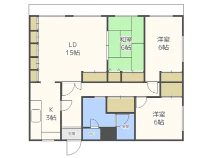 エナージ山の手(3LDK/4階)の間取り写真