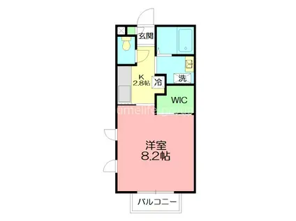 メゾン ド フォンティーヌ・A(1K/2階)の間取り写真