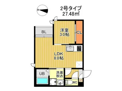 G-SMART 別府スカイ富士(1LDK/1階)の間取り写真