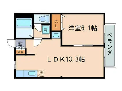 メゾンドアーサー(1LDK/1階)の間取り写真