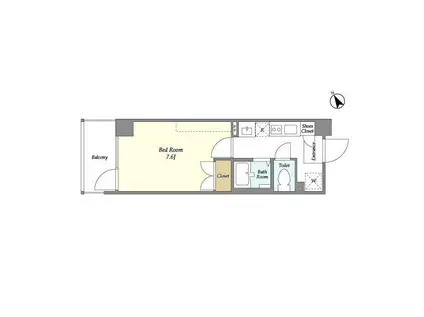 エルフレア立川(1K/11階)の間取り写真