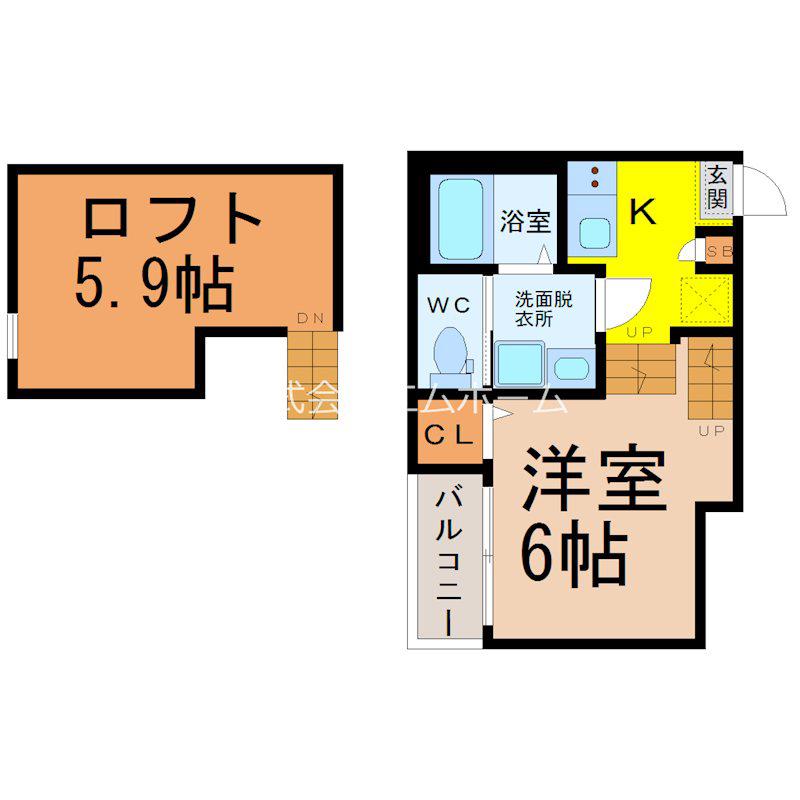 ハーモニーテラス新守山西(1SK/1階)の間取り写真