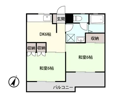 アシスト長野マンション5 II号棟(2DK/3階)の間取り写真