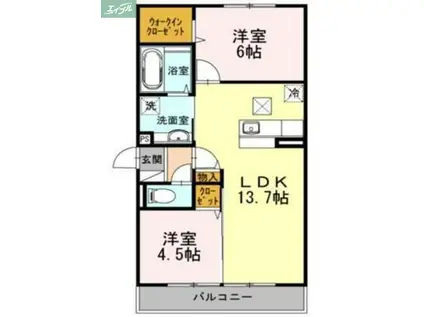 エクシード田中 A(3LDK/1階)の間取り写真