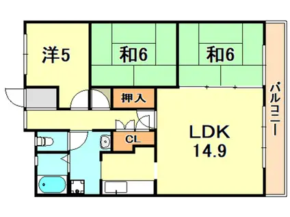 フェアリッチフィールド(3LDK/3階)の間取り写真