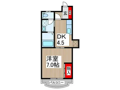 ベル・シャンテ(1DK/1階)の間取り写真