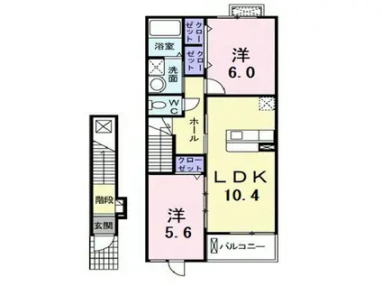 メゾン エスポワール(2LDK/2階)の間取り写真