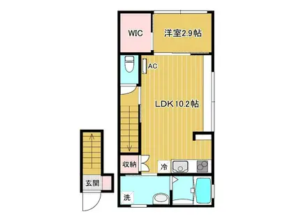 AVENIR(1LDK/2階)の間取り写真