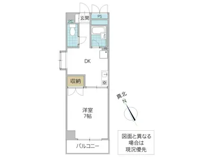 ソシアサンクレール(1DK/5階)の間取り写真