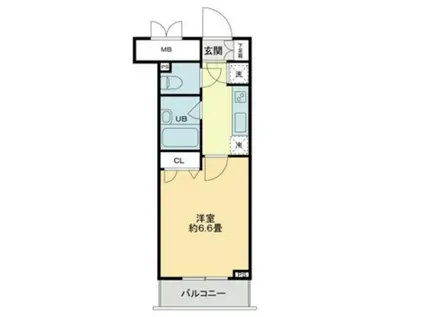 クロスレジデンス蒲田(1K/4階)の間取り写真