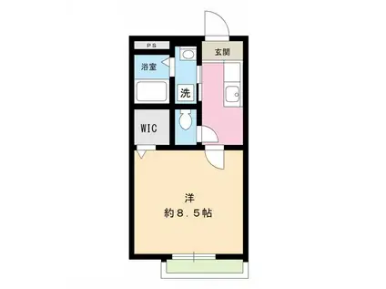 ソレアードSK(1K/1階)の間取り写真