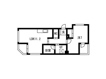 SUNROSE八幡(1LDK/4階)の間取り写真