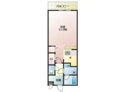 フジパレスコンフォートK(ワンルーム/1階)の間取り写真