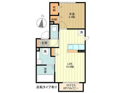 アクシス(1LDK/1階)の間取り写真