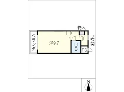 GRAND VIEW 大池(1K/3階)の間取り写真