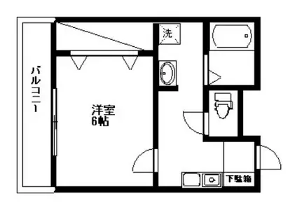 ドルミール木下(1K/1階)の間取り写真