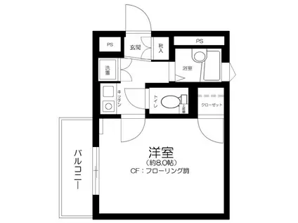 ファサード田園調布(1K/3階)の間取り写真