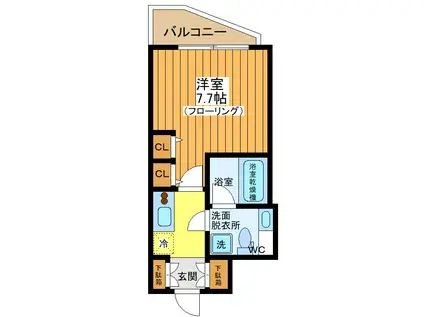 プレミアムキューブジー駒沢大学(1K/4階)の間取り写真