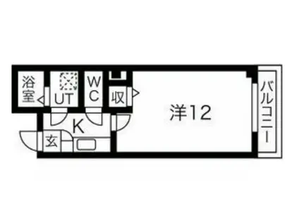 ヴィレッジリバー千日前(1K/2階)の間取り写真