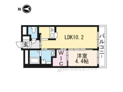 アネックス香楽園(1LDK/4階)の間取り写真