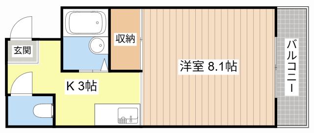 メゾンYK(1K/3階)の間取り写真