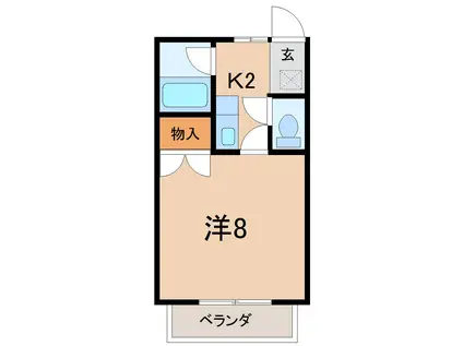 あすなろハウス(1K/2階)の間取り写真