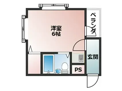 レインボー宿院(ワンルーム/3階)の間取り写真