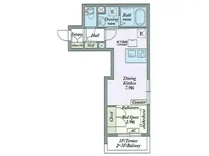 MY STYLE VINTAGE 町屋駅前(1DK/1階)の間取り写真