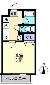 クレアール・ノグチ(1K/4階)の間取り写真