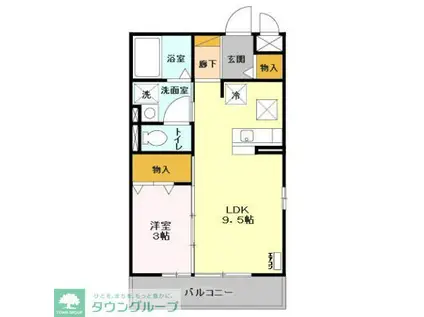 サンクレール(1LDK/1階)の間取り写真