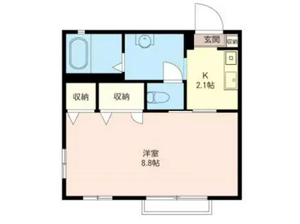 ガーデンコート(1K/2階)の間取り写真