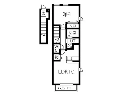 ポルト・プレッソ(1LDK/2階)の間取り写真