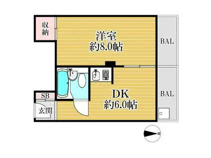 ドミトリー魚崎(1DK/1階)の間取り写真