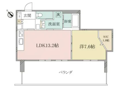 ヘーベルヴィレッジ西船橋駅前パティオメープル(1LDK/4階)の間取り写真