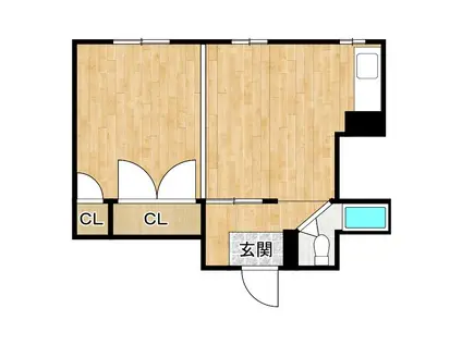 シャトー川田(1DK/5階)の間取り写真