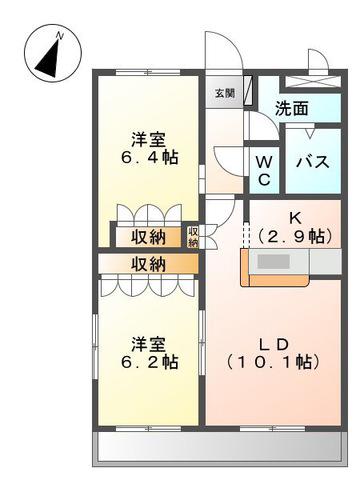 VIENTOII(2LDK/1階)の間取り写真