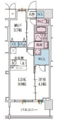 スプランディッド梅田グランノース(1SLDK/11階)の間取り写真