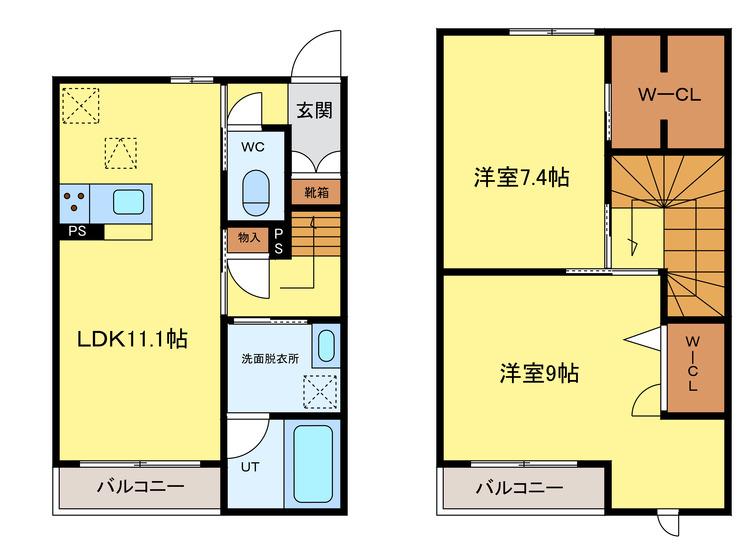 エクラシエ南光台(2LDK/1階)の間取り写真