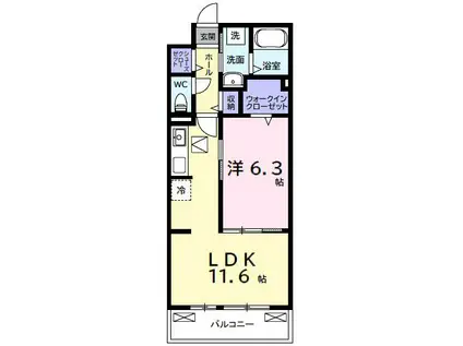 ルポン ボヌール(1LDK/1階)の間取り写真