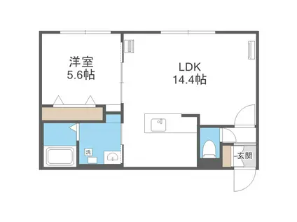 LE CHERIEN JARDIN(1LDK/1階)の間取り写真