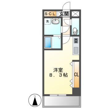 シェモア泉(ワンルーム/3階)の間取り写真