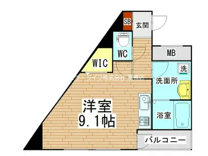 アージュ高槻(ワンルーム/3階)の間取り写真