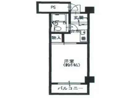 山手ダイヤハイツB(1K/7階)の間取り写真